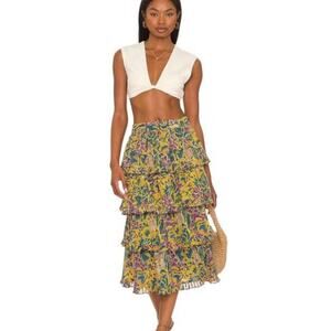 CLEOBELLA lana midi skirt in indo block purple yellow blue print Medium